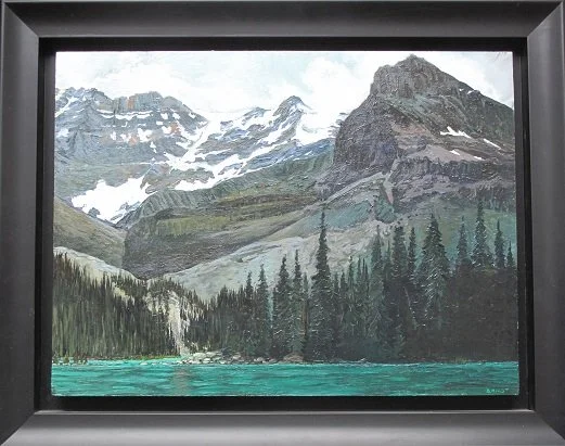 View Of Mount Huber And Yukness Mountain, acrylic on panel, 12 x 16 inches (30.5 x 40.5 cm), sold
