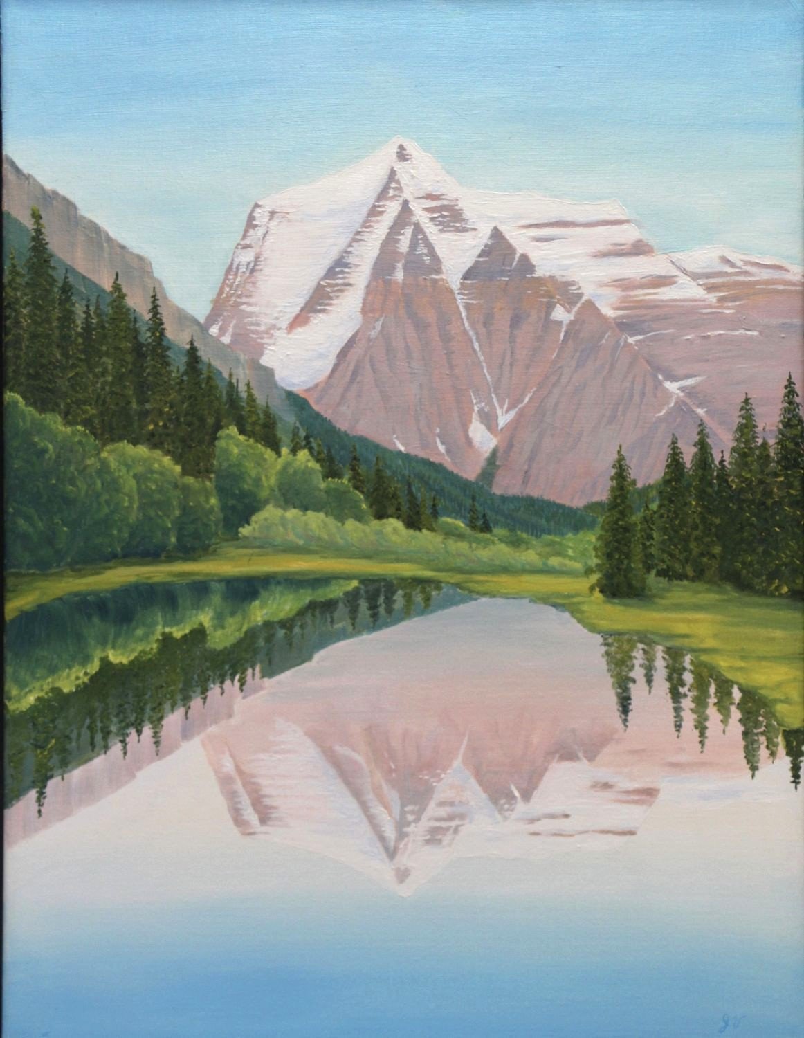 Mt Robson (#26.5.13), 2026, oil on linen canvas, exhibition frame, 24 x 18 inches (61 x 45.5 cm), $2200 Cdn.