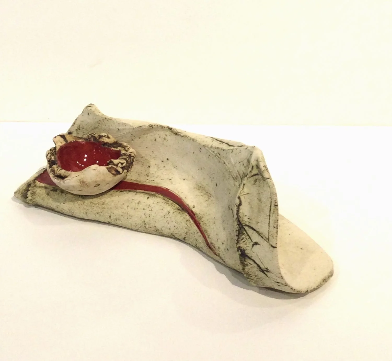 Free-Flowing Landscape Cup & Saucer, #25.20, 2025, stoneware, glaze, 4 x 10 x 3.5 inches (10 x 26 x 9 cm), $500 Cdn.