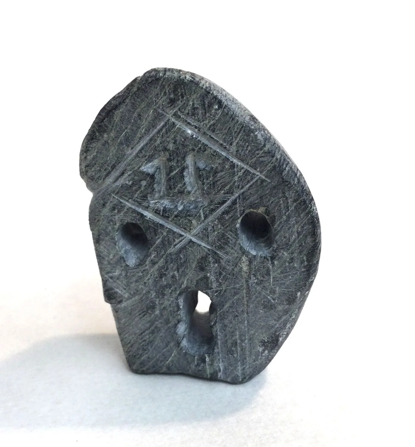 John Kavik (ᔭᓐ ᑲᕕ) E2-290, 1897-1993, Kangiqliniq/Rankin Inlet ᑲᖏᕿᓂᖅ, Standing Figure, mid-1970s, steatite/serpentine, 2.5 x 1.75 x 1 inches (6.5 x 4.5 x 2.5 cm), provenance: private collection BC, $1200 Cdn.