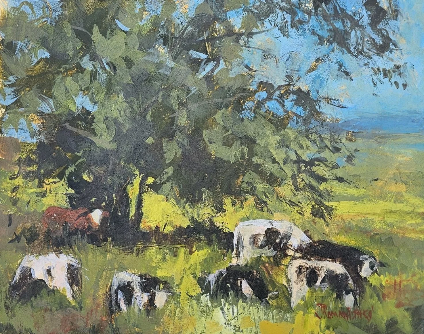 Alberta Summer (#25.10.15), 2025, plein air acrylic on panel, 8 x 10 inches (20 x 25.5 cm), $350 Cdn.
