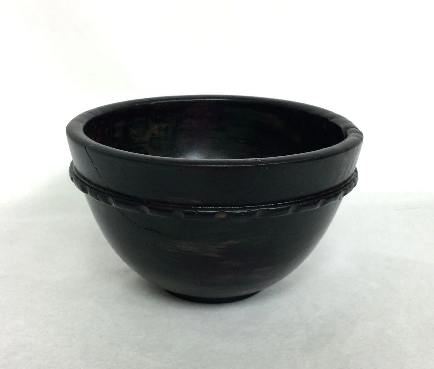 Ebonized Carved Beaded Bowl B224, box elder burl, 2.5 x 4.25 inches (6.5 x 11 cm), $200 Cdn.