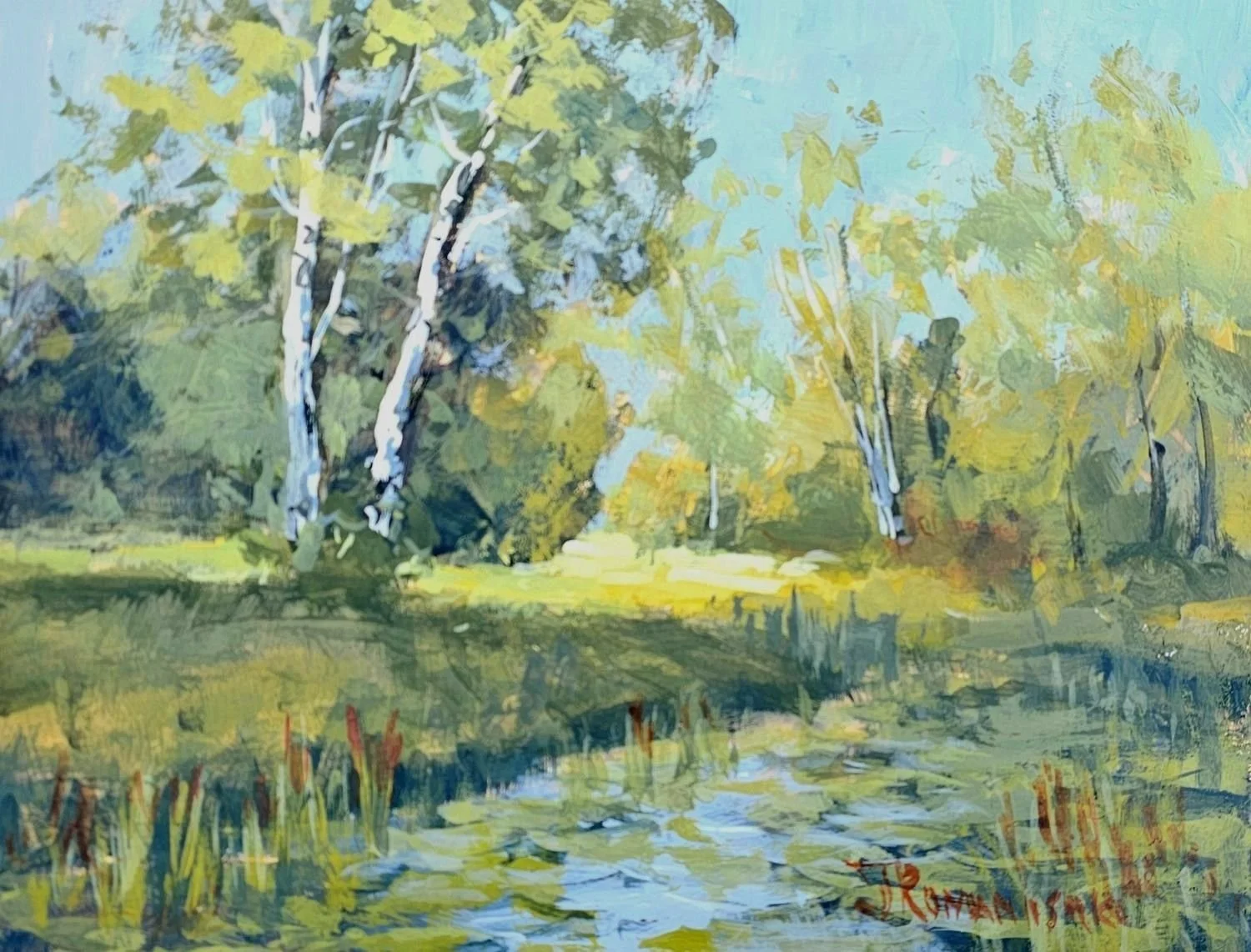 Summer Lush (#25.10.4), 2025, acrylic/panel, 8x10 inches (20.5 x 25.5 cm) $350 Cdn.