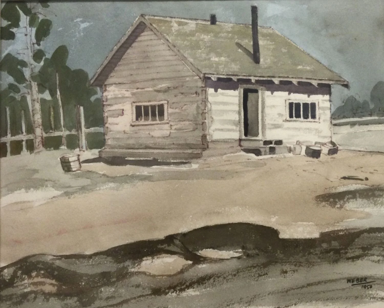 Beach Cabin, 1950, watercolour on paper, 8 x 10.5 inches (20 x 26.5 cm), sold.