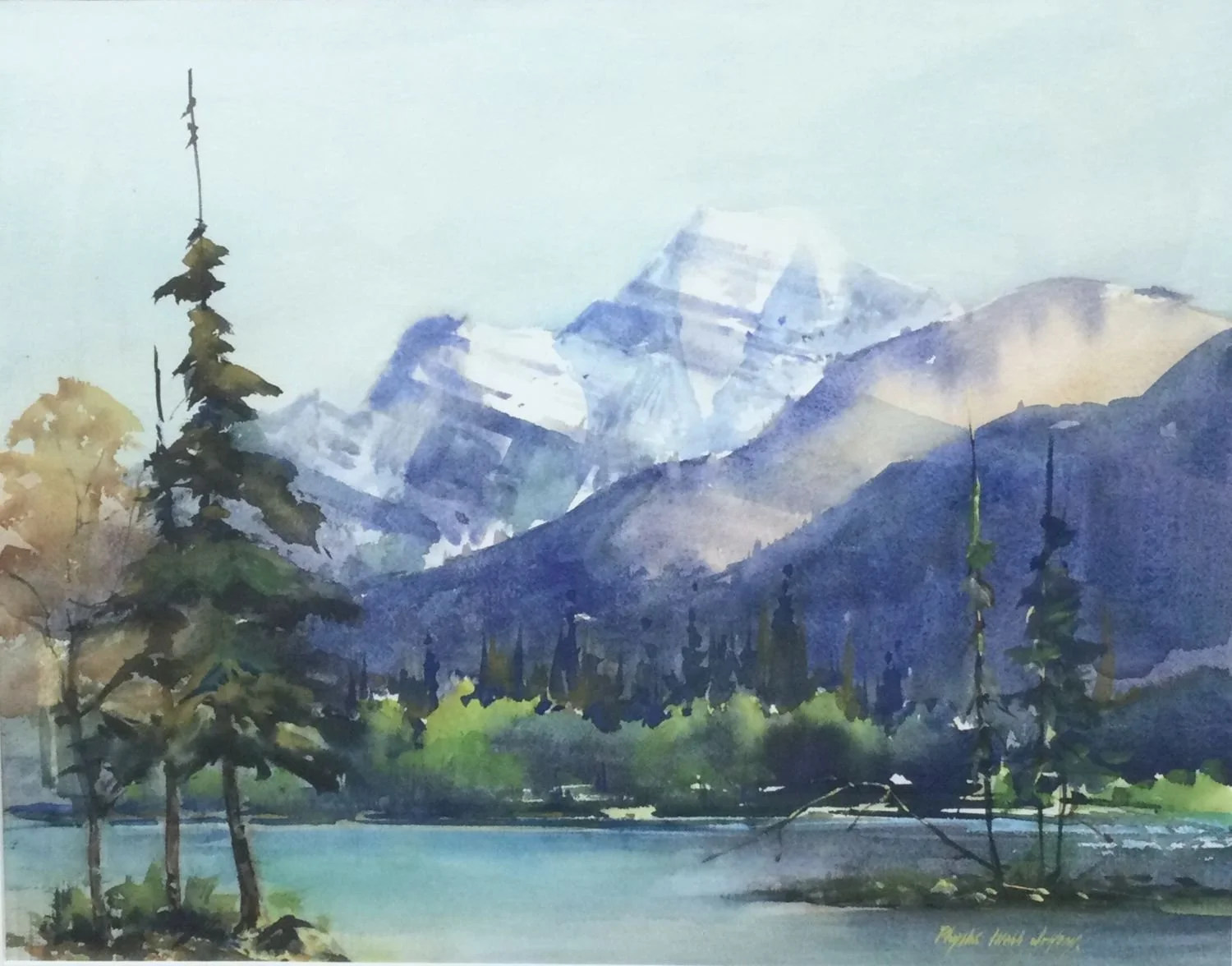 Phyllis Webb Jefferies (1915-2014), Mount Edith Cavell (#25.9.9), c.1974, watercolour/paper, 15.5 x 20 inches (39 x 51 cm), framed, provenance: Ottawa Collection, $795 Cdn.