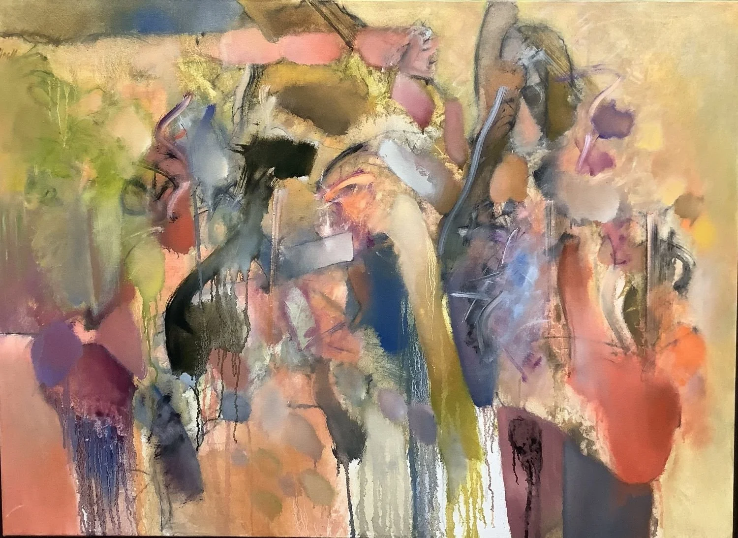 September Yet/ October Next (#68/S), 2024, charcoal, oil on canvas 38 x 52 inches (81 x 96.5 cm) exhibition frame, $5100 Cdn.