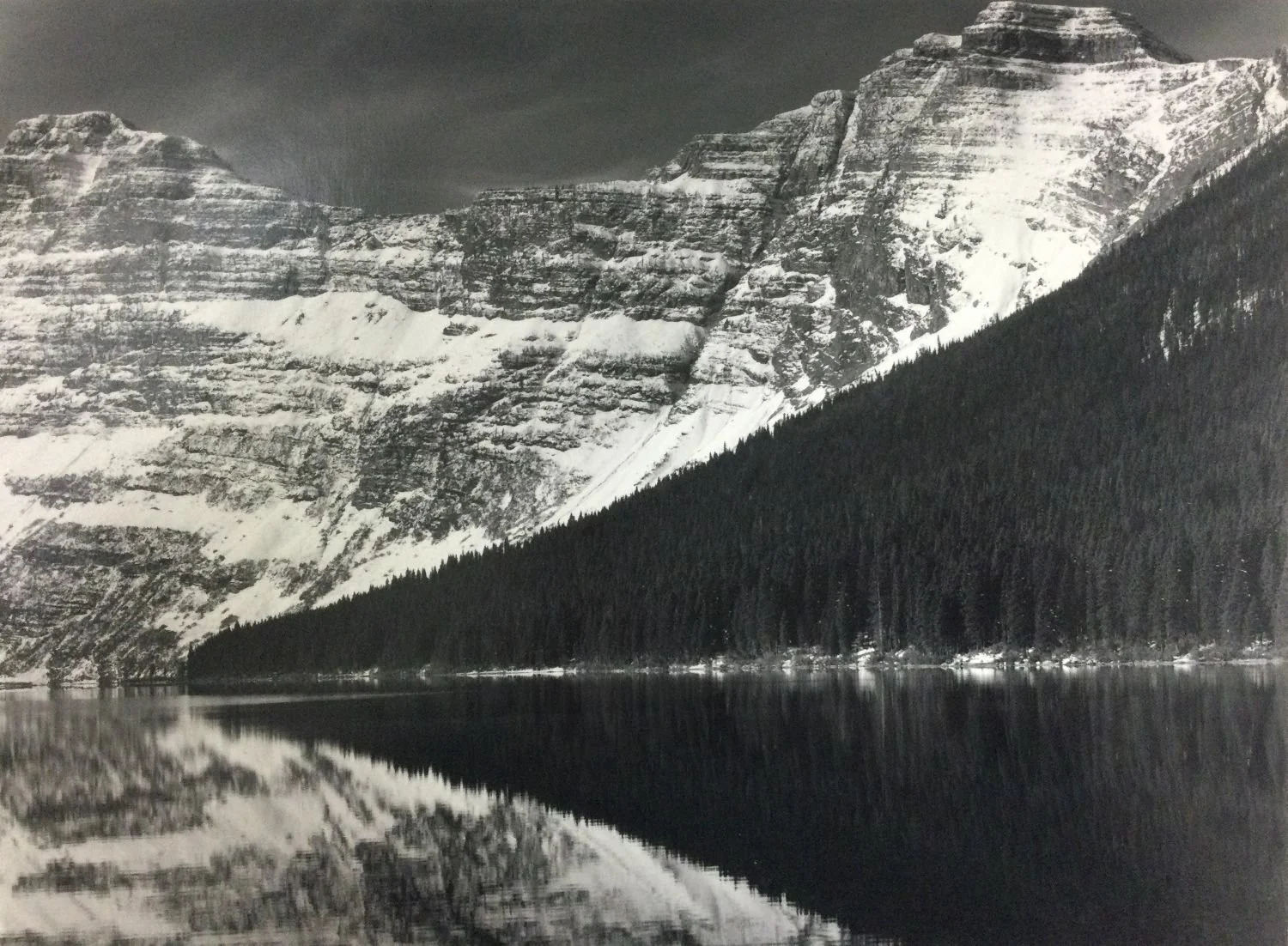 Cameron Lake, Reflection (#214), 1984, dark-room based silver emulsion black & white photograph