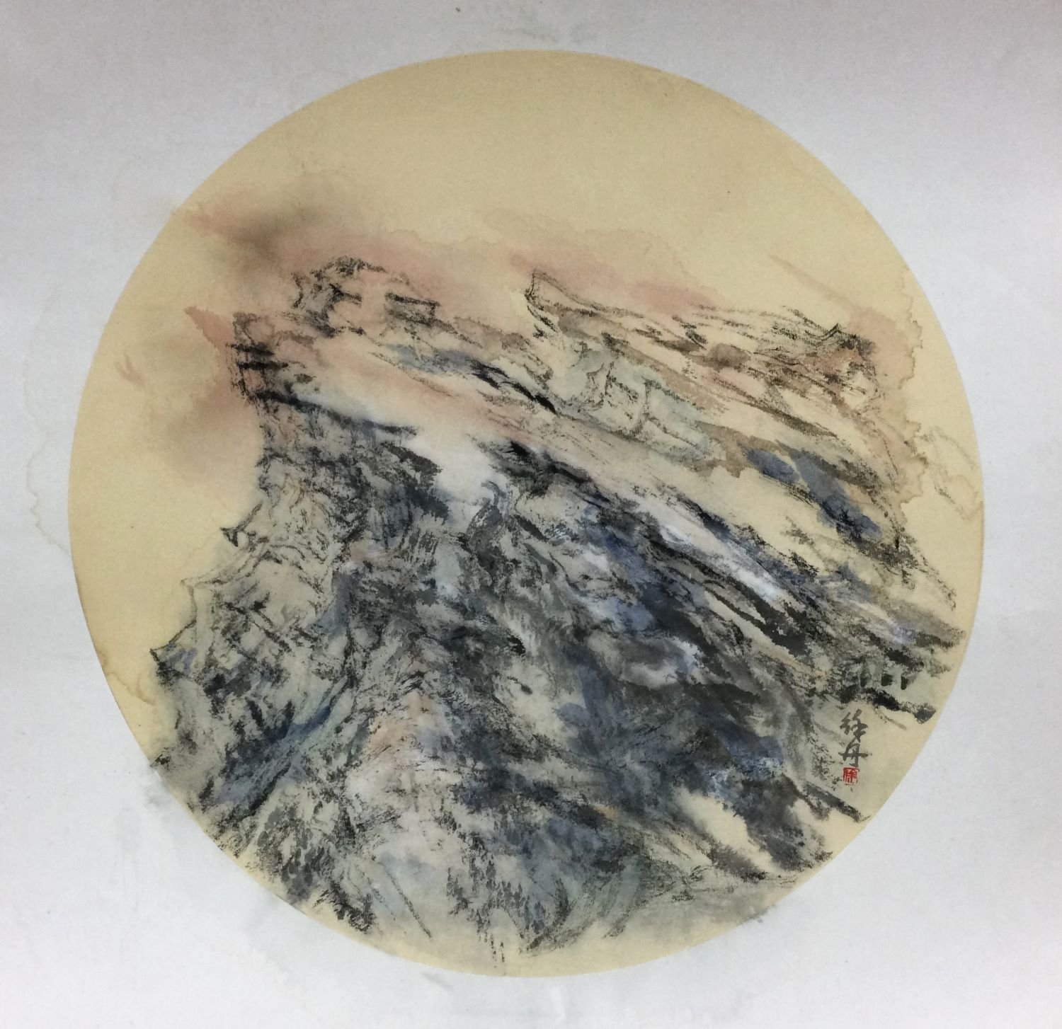 Rundle - Tondo (#25.11), 2024, traditional Chinese handmade inks and paper, 19.5 x 19.5 inches (49.5 x 49.5 cm), framed, $1200 Cdn. 