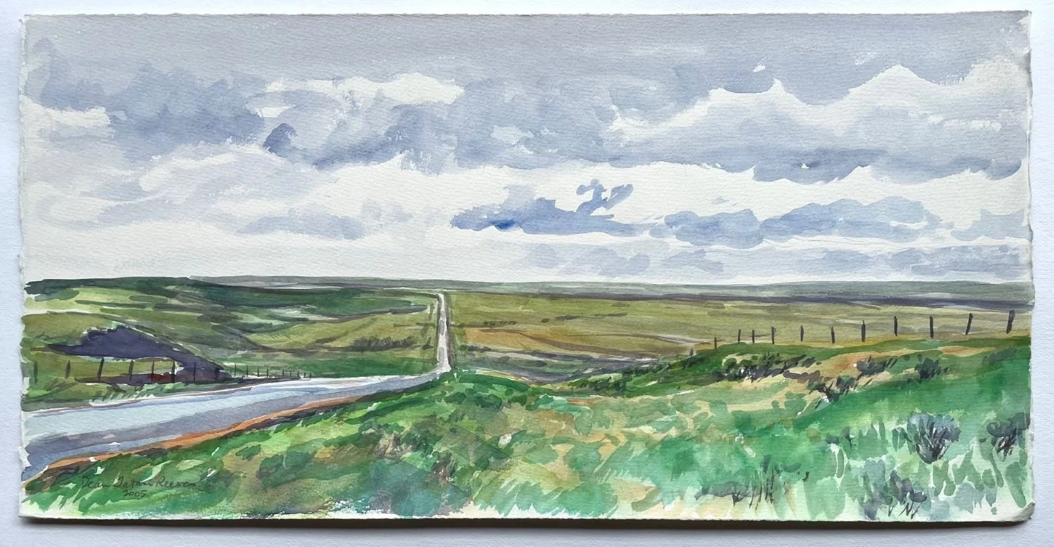 South To Manyberries, 2005, watercolour on paper, 11 x 22.25 inches (28 x 56.5 cm), framed, $775 Cdn.