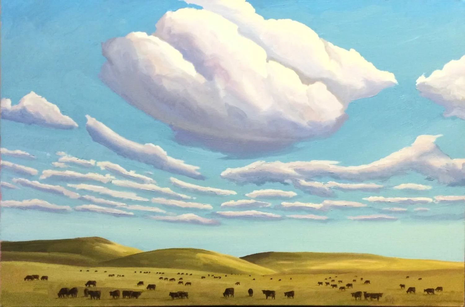 Cattle in Foothills of Alberta, 2011, oil on canvas, 24 x 30 inches (61 x 76 cm), $2500 Cdn.