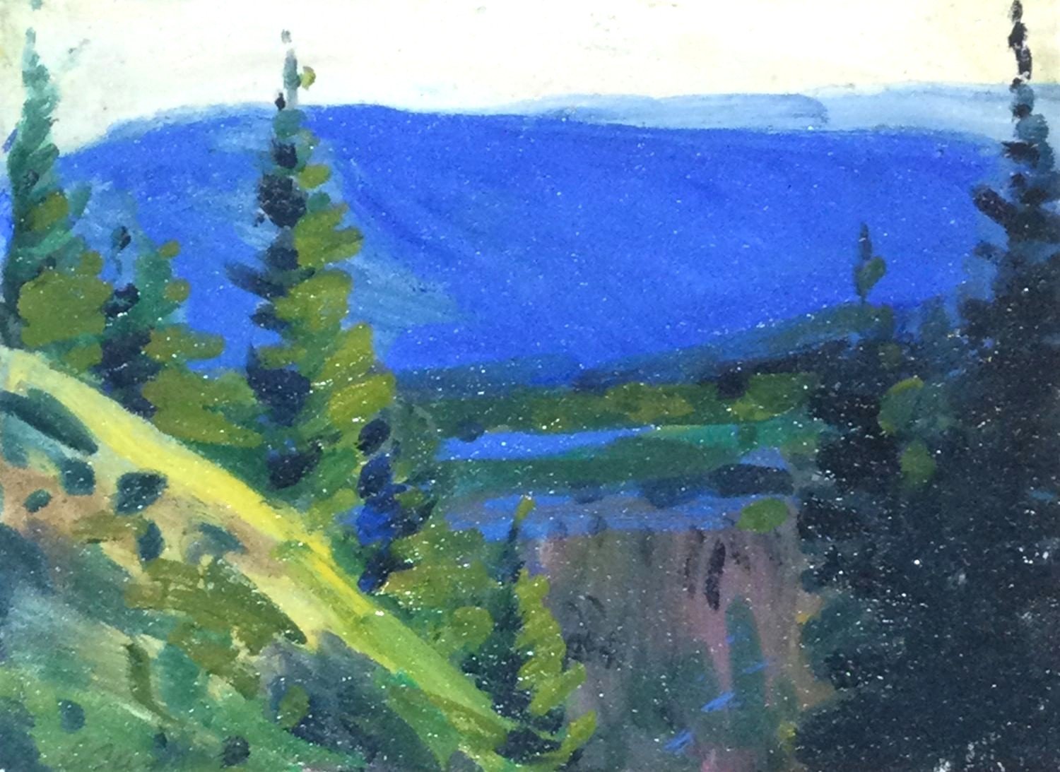 Blue Hill (26.2.4), 2013, oil on paper, 7 x 9 inches (18 x 23 cm), framed, $700 Cdn