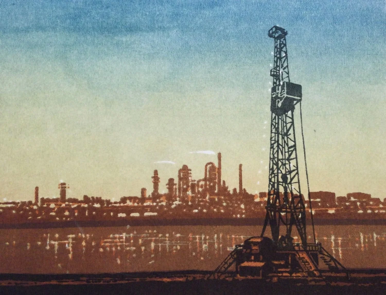 Energy Landscape (#103), c. 1972, serigraph on paper, 4 x 6 inches (10 x 15 cm), framed, $425 Cdn.