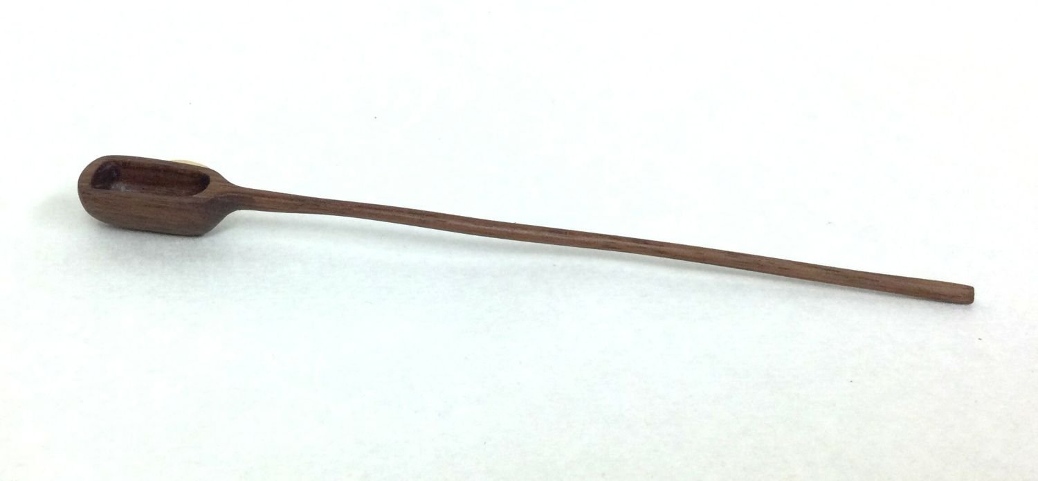 Prairie Road Small Spoon (#25.12.15), 2025, hand carved & sanded walnut, 5.75 x .5 x .5 inches (14.5 x 1.5 x 1.5 cm), $24.95 Cdn.