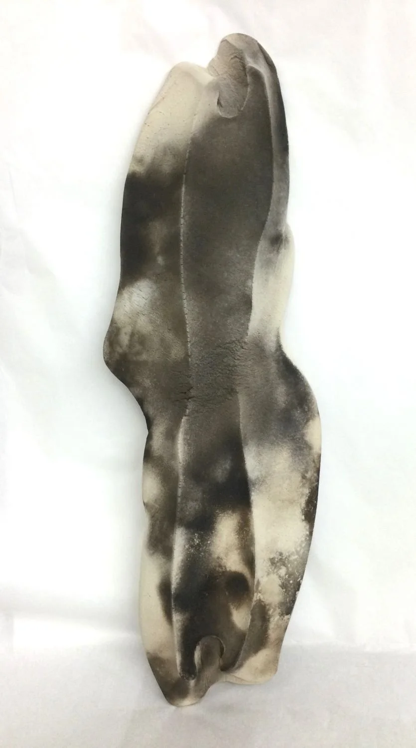 Clouds, c.2009, saggar-fired clay, 23.25 x 8 x 2 inches (59 x 20 x 5 cm), $550 Cdn.