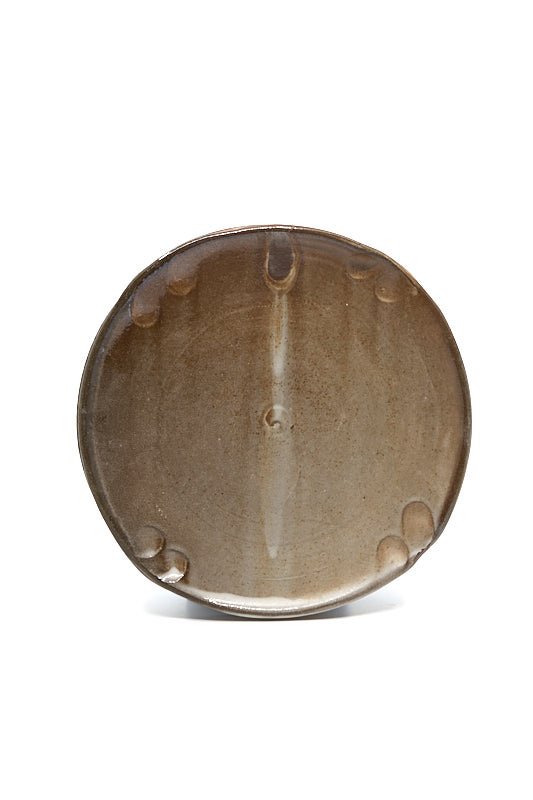 Thesis: Commonplace Luncheon Plate (24.102), 2024, low soda-fired earthenware, 1.5 x 7.5 inches (3 x 18 cm), $48 Cdn.