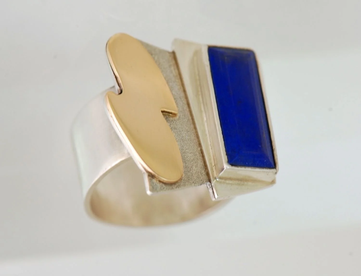 El Rancho Sign Ring (#R117), 2008, sterling, 14K, lapis lazuli, size 7.5 x 7.75, $665 Cdn.