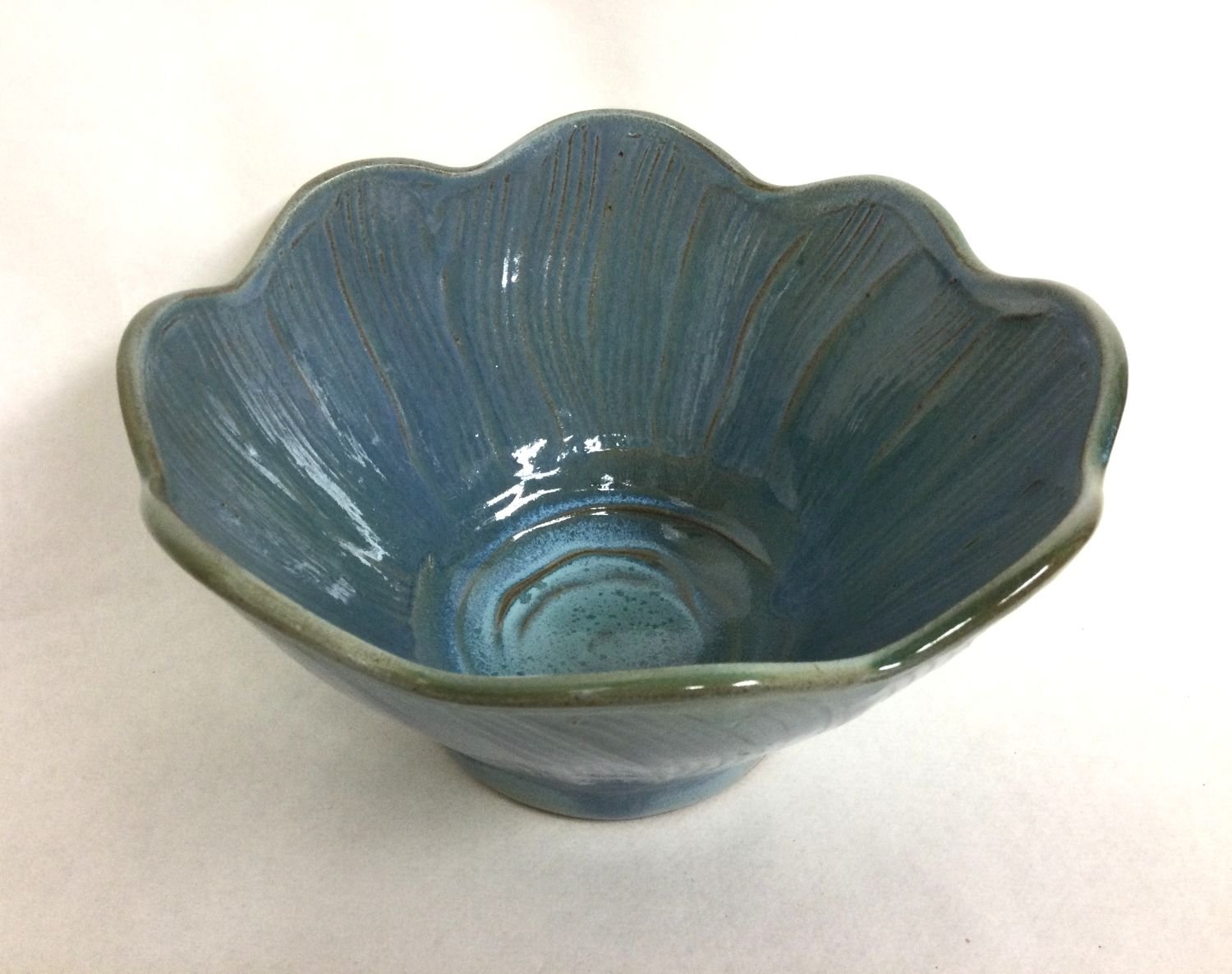 Blue Sky Whirlpool Bowl #25.9.3, 2025, stoneware, 4.75 x 8.5 x 8.25" (12 x 21.5 x 21 cm), sold.