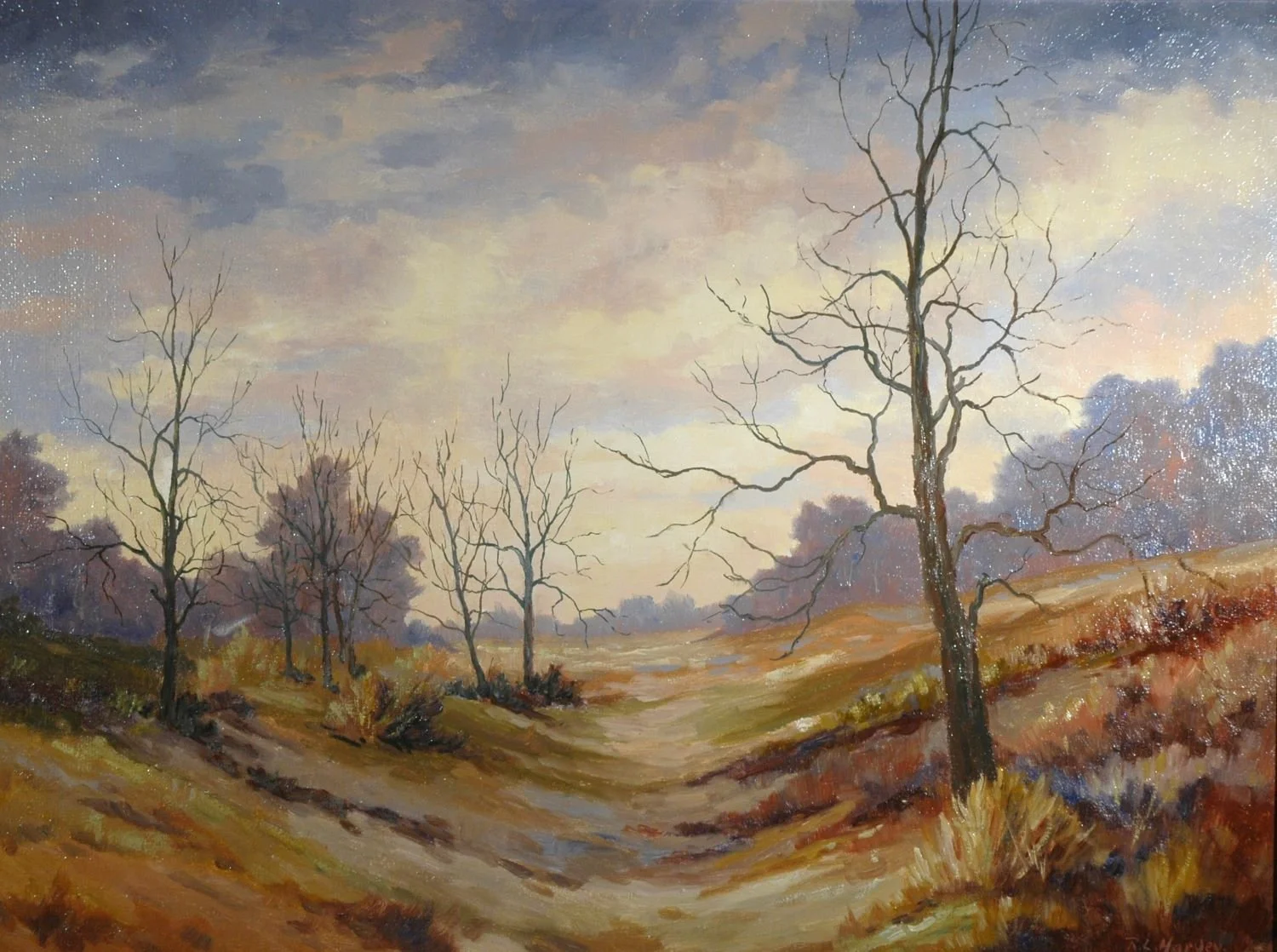 Untitled (Forest Glen), n.d., oil on panel, 18 x 24 inches (46 x 61 cm), l.r. signed (RL Harvey), provenance: artist's estate, original frame, $800.00 Cdn.