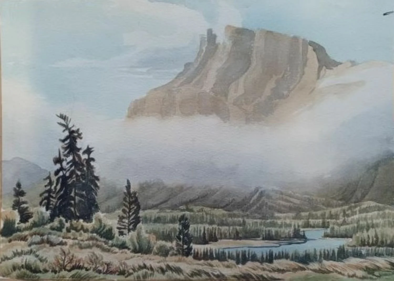 Mount Rundle, Feb 22, 1947 (#47L), watercolour on paper, signed and dated l.r., 12.5 x 17.25 inches (32 x 44 cm), framed, $2200 Cdn.
