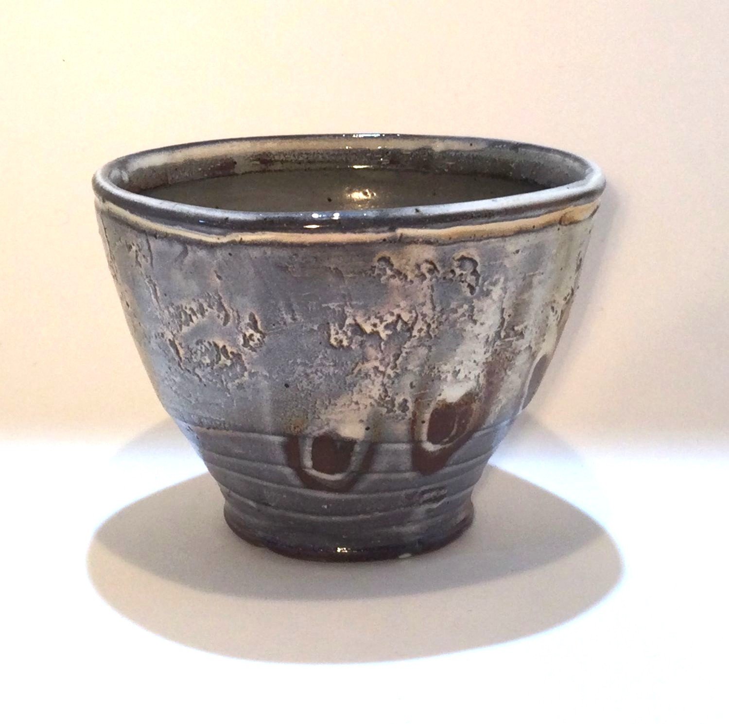 Confluence - Yunomi Cup (#26.2.58), 2026, low soda-fired earthenware, 2.75 x 3.5 x 3.5 inches (7 x 9 x 9 cm), $50 Cdn.