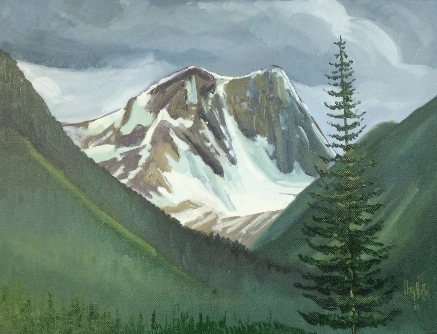 Mount Whymper, From Hwy 93, 2008, oil on canvas, 14 x 18 inches (35 x 46cm), framed, $750 Cdn.