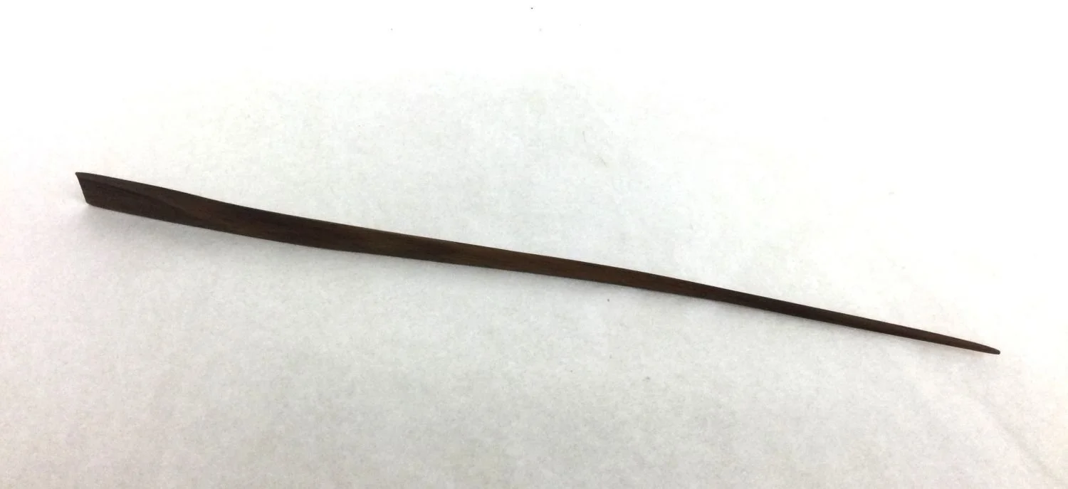 Long Handled Butter Knife (#25.2.10), 2025, chiselled and hand sanded walnut, 11.5 x .75 inches (29.5 x 2 cm), $95 Cdn.
