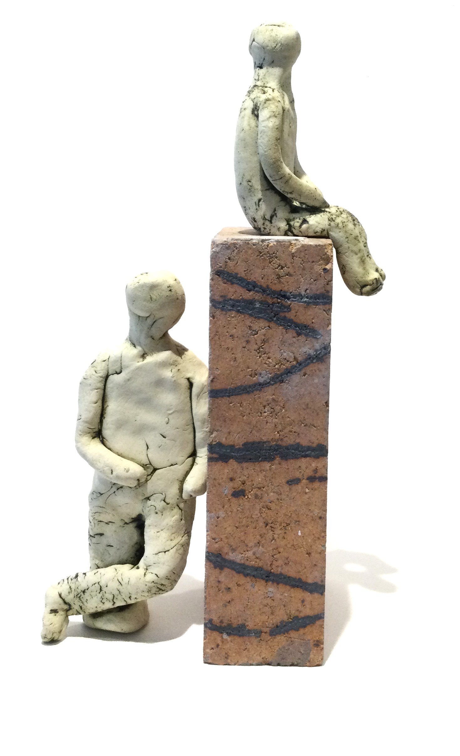 The Dreamers #29, 2025, stoneware, brick, 14 x 7 x 4.5 inches (35.5 x 17.5 x 11.5 cm), sold.