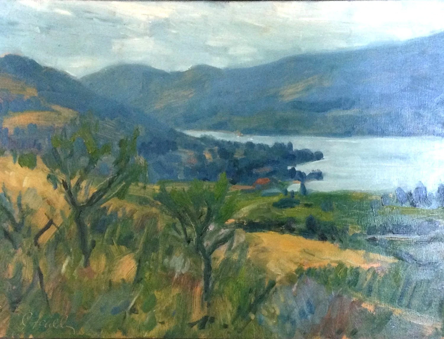 Blasted Church (#26.2.11), 2014, oil on panel, 12 x 16 inches (30.5 x 40.5 cm), exhibition frame, $1250 Cdn.