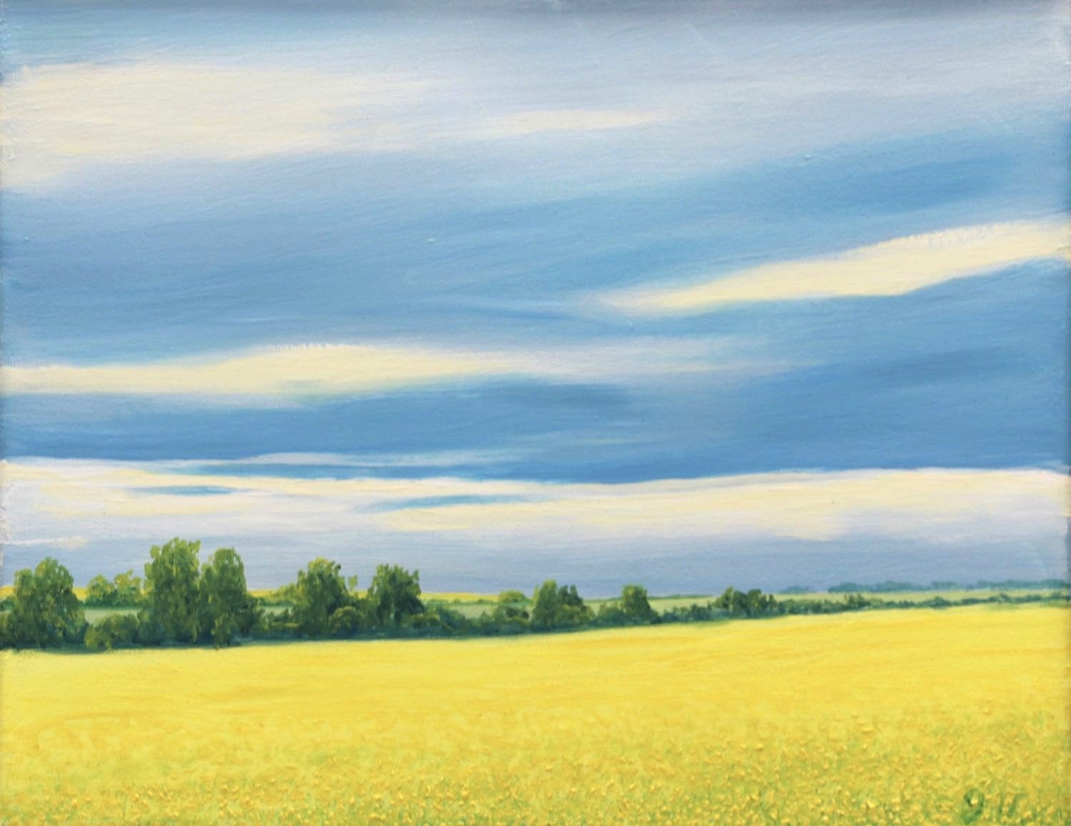 Perhaps Rain (#26.5.14), 2026, oil on linen canvas, exhibition frame, 11 x 14 inches (28 x 35.5 cm), $1300 Cdn.