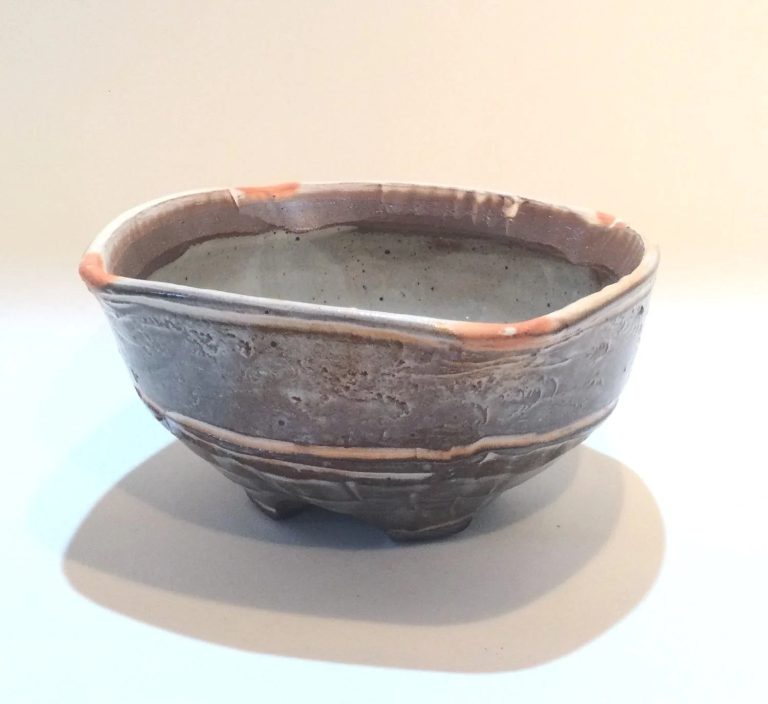 Confluence - Ice Cream Bowl (#26.2.35), 2026, low soda fired earthenware, 2.25 x 4.75 x 4.75 inches (5.5 x 12 x 12 cm), $60 Cdn.