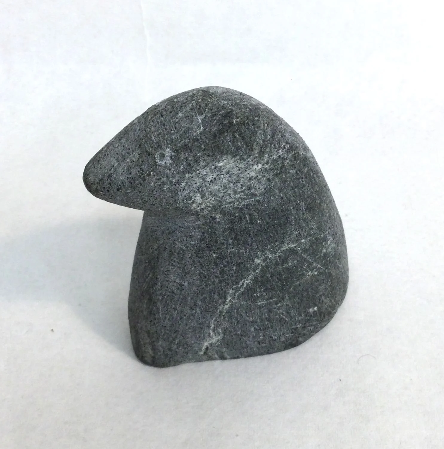 Andy Miki, Arviat/Eskimo Point ᐊᕐᕕᐊᑦ, n.d., serpentine, 2.25 x 2 x 1.25 inches (6 x 5 x 3 cm), provenance: private collection BC, $475 Cdn.