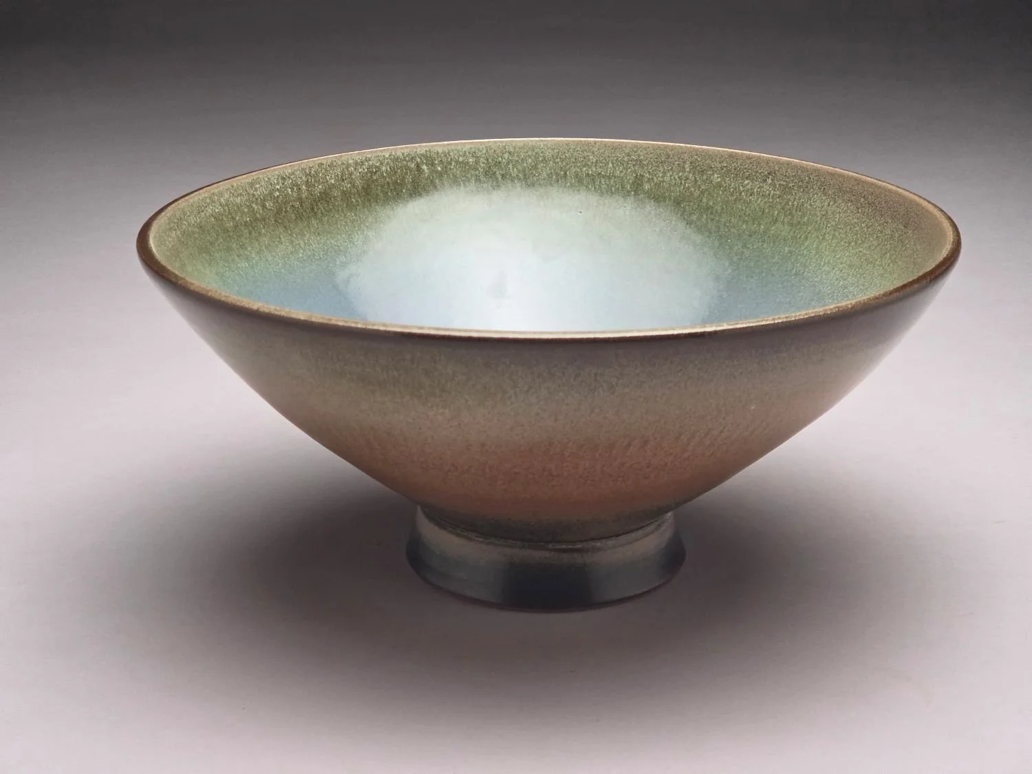 Blue Skies & Prairie Water Bowl (lge #26.5.1b), 2026, glazed stoneware, 4.5 x 9.5 x 9.5 inches (11 x 24 x 24 cm), $125 Cdn.