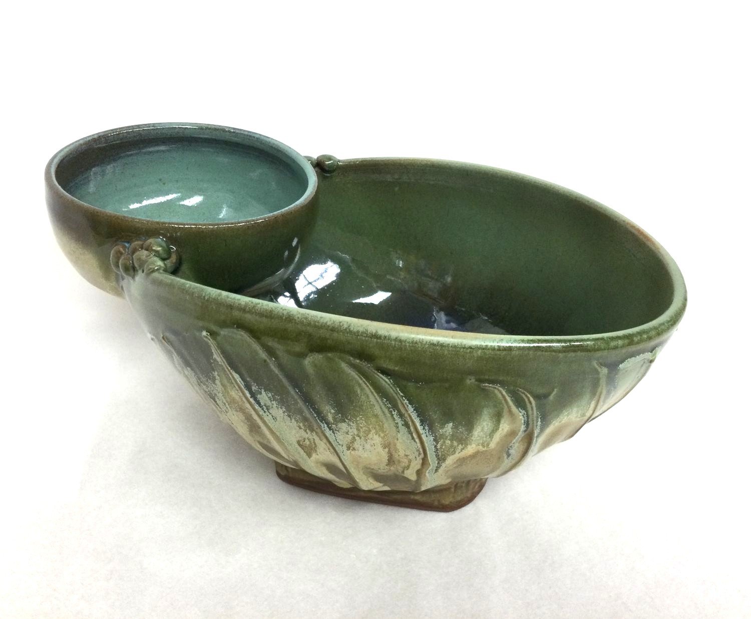 Prairie Pool with River Pebbles Chip and Dip Bowl (#24.12.7), 2024, stoneware, 4.5 x  6.5 x 9.75 inches (11 x 16.5 x 25 cm), sold.