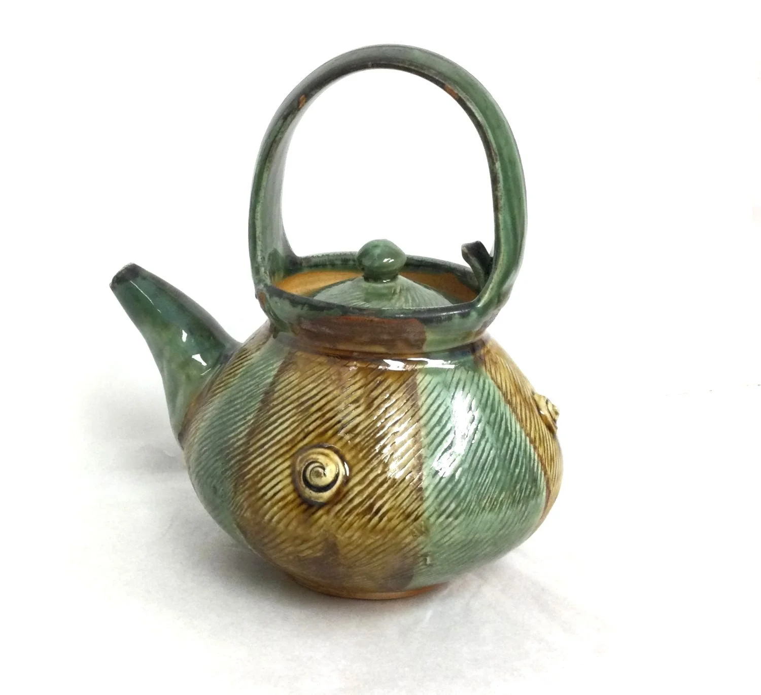 Prairie Fields Teapot (#25.2.9), 2025, porcelain, 8 x 7.25 x 5.5 inches (20.5 x 18.5 x 14 cm), $110 Cdn.