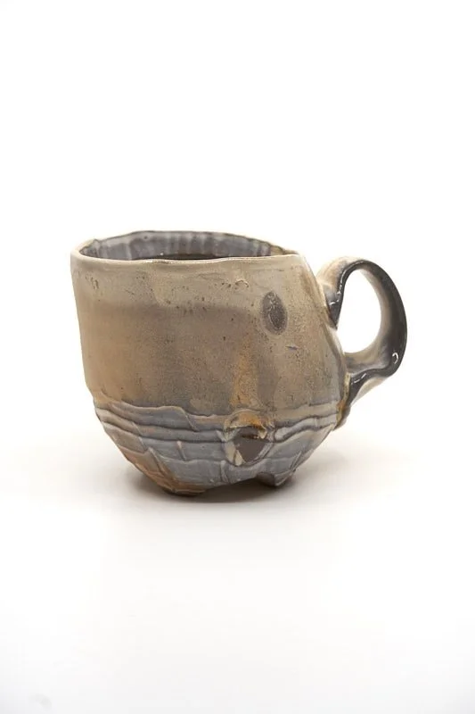 Thesis: Commonplace Mug (24.19), 2024, low soda-fired earthenware, 3.5 x 5 inches (9 x 12.5 cm), sold.