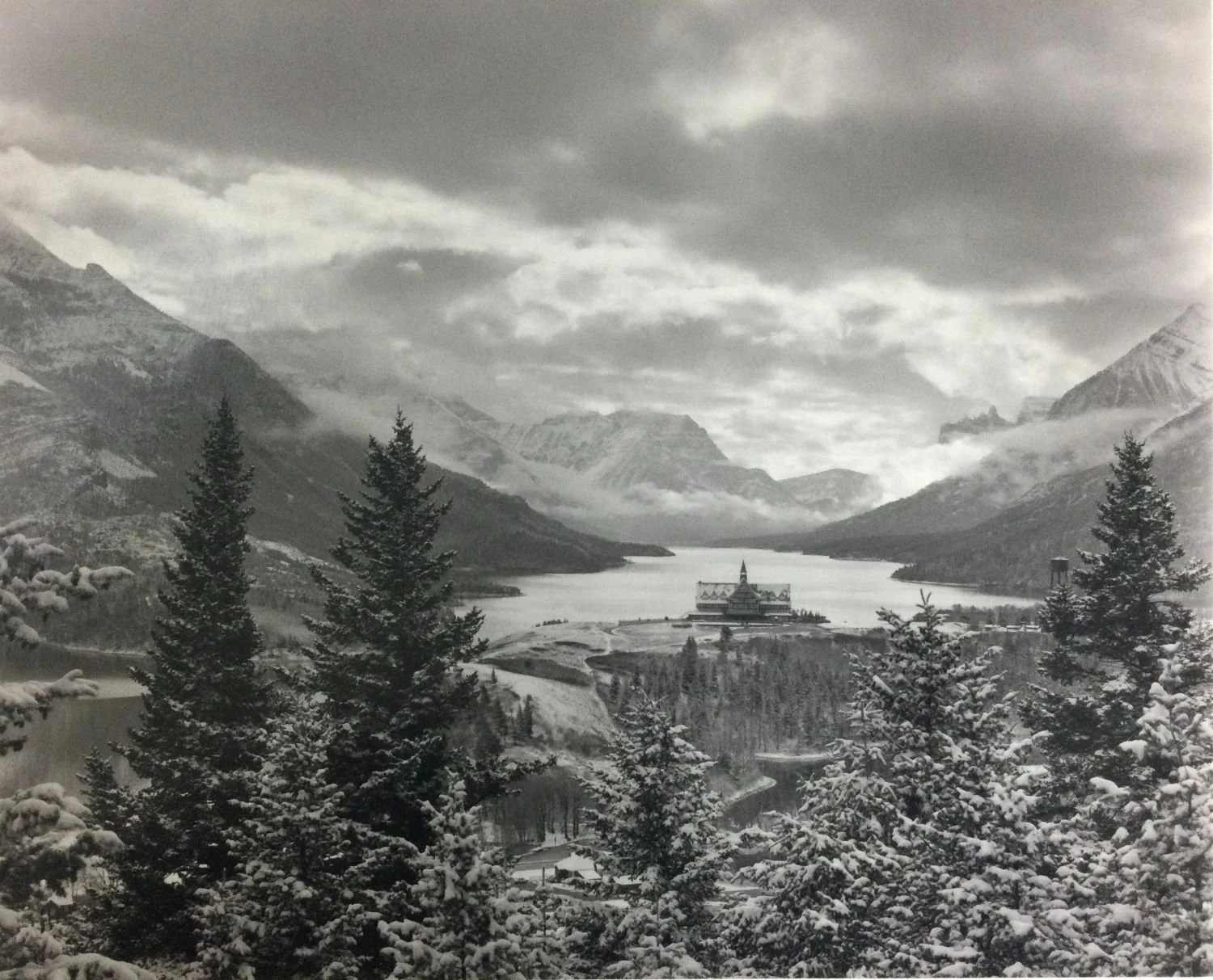 View of Prince of Wales Hotel, Waterton (#213), 2001, dark-room based silver emulsion black & white photograph