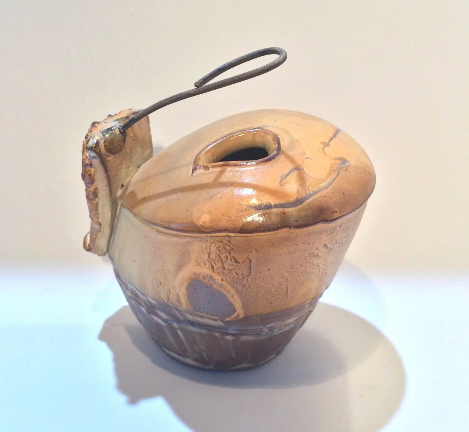 Confluence Bud Vase (#26.2.8), 2026, low soda fired earthenware, 3 x 3 x 4 inches (8 x 8 x 10 cm), $90 Cdn.