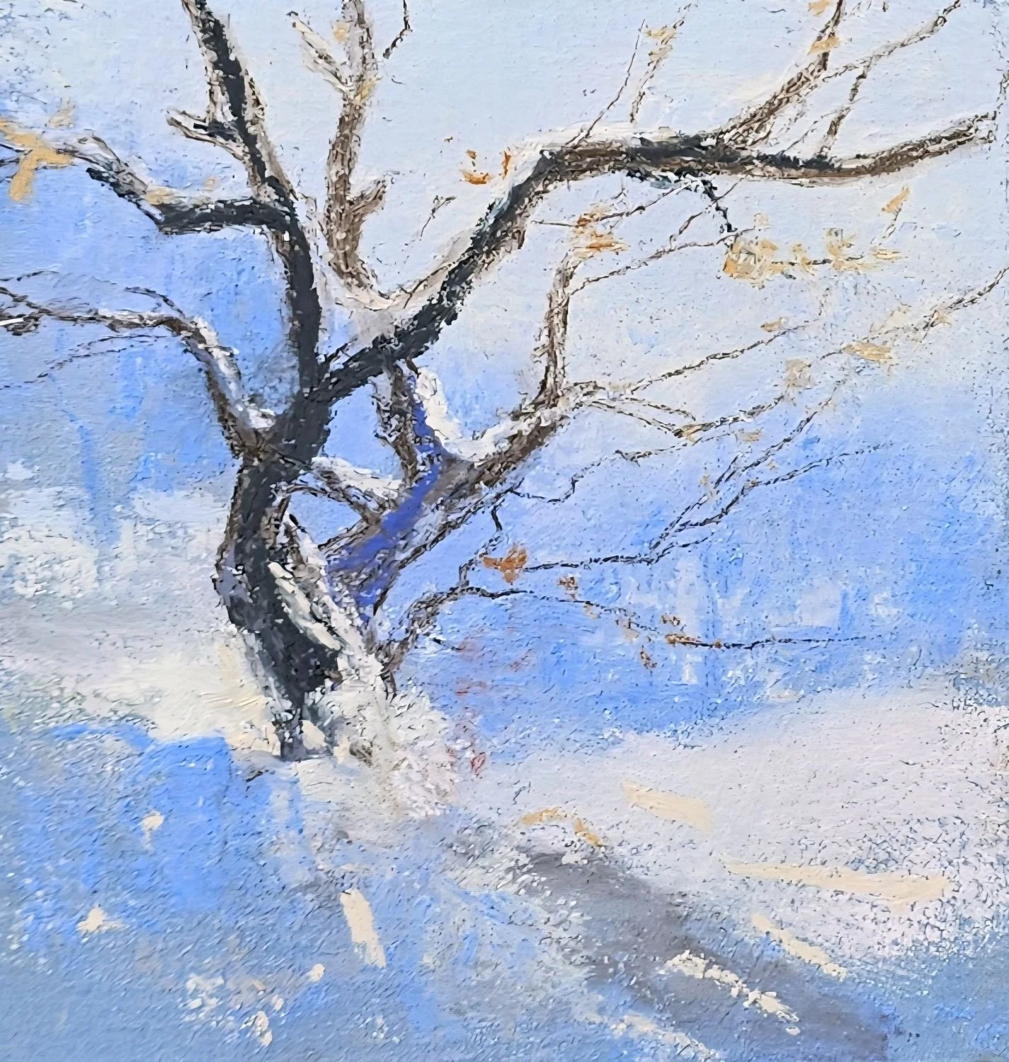 Bare Grace (#25.10.12), 2025, pastel/paper, 4x4 inches (10 x 10 cm), $150 Cdn.