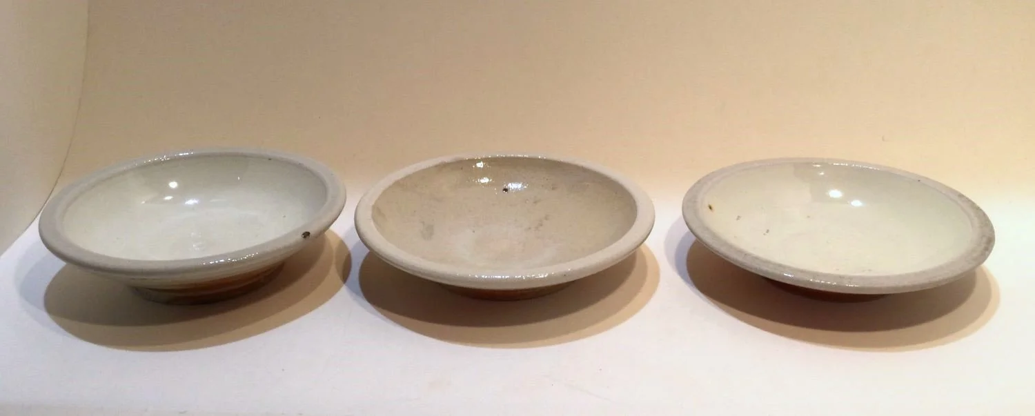 Dipping Dishes (#25.4.62), 2025, soda fired porcelain, 1 x 4.25 x 4.25 inches (2.5 x 10.5 x 10.5 cm), $30 Cdn each (#6,7,10 available)