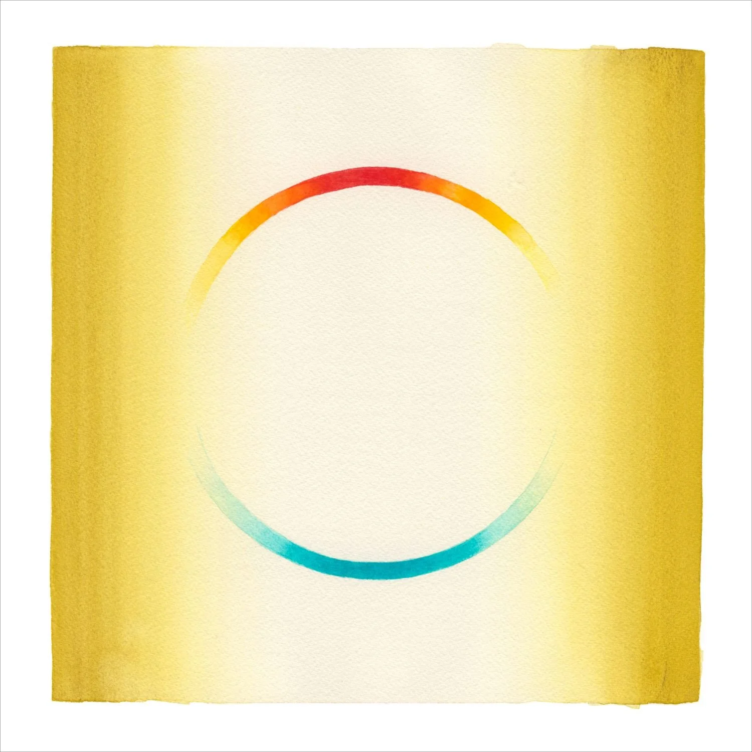 Contemplation Series (25.8) - Yellow Circle, 2025, watercolour on paper, 13 x 13 inches (33 x 33 cm), framed (outside measurement 26x21 inches/66x54 cm), $1275 Cdn.