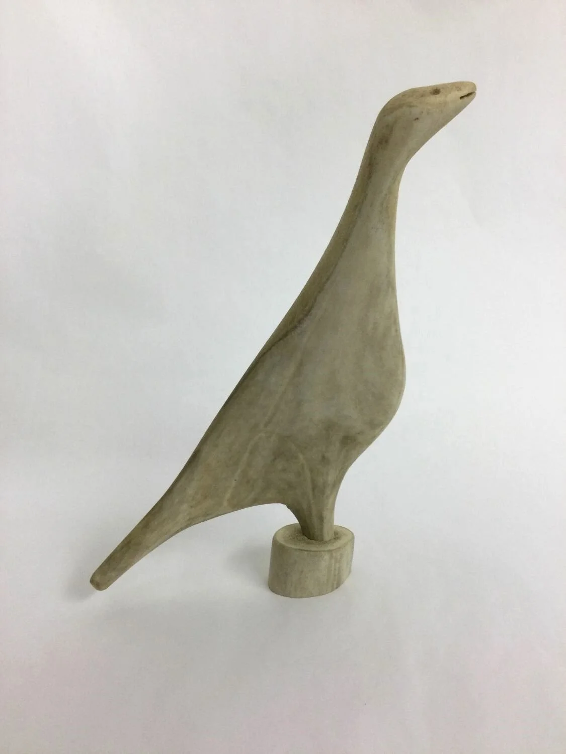 Andy Miki (E1-436) ᒥᑭ (1918-1983) Arviat/Eskimo Point ᐊᕐᕕᐊᑦ , Arctic Bird (#25.6.17), c.1960s, antler, 8.5 x 2.5 x 6.25 inches (21.5 x 6 x 16 cm), provenance: Saskatchewan Collection, $1800 Cdn.