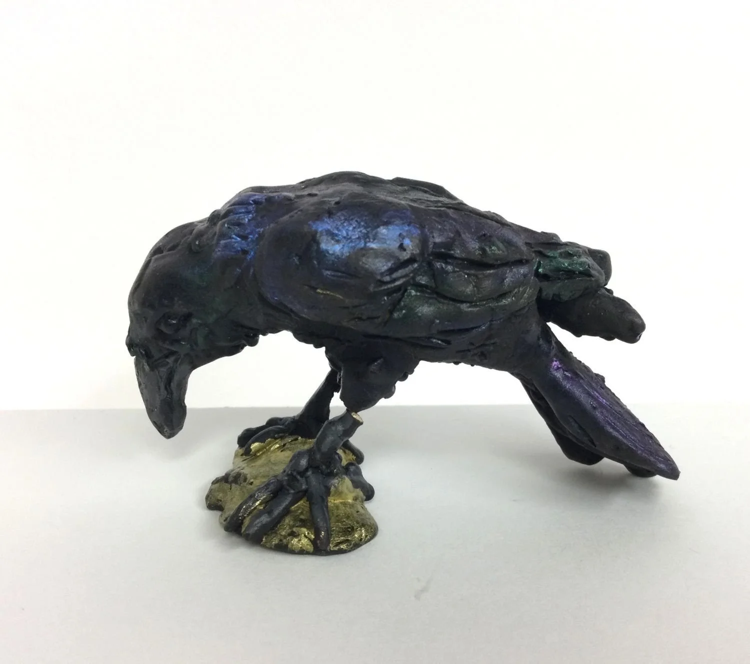Reverence the Raven (#26.6.5, unique), 2026, patinated bronze, 1.75 x 3.75 x 1.5 inches (4.5 x 7 x 3.75 cm), $350 Cdn