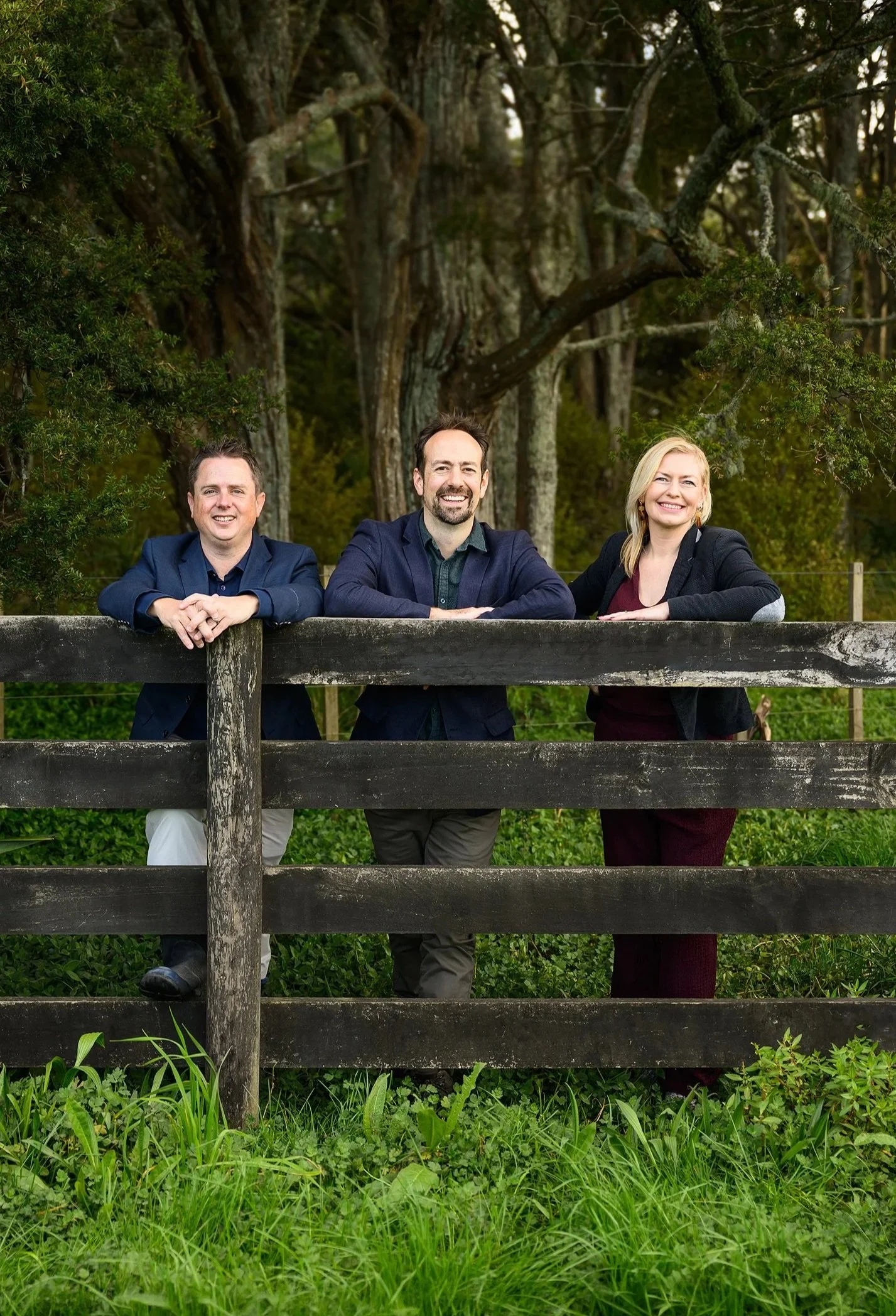 Group photo of mortgage brokers on rural property