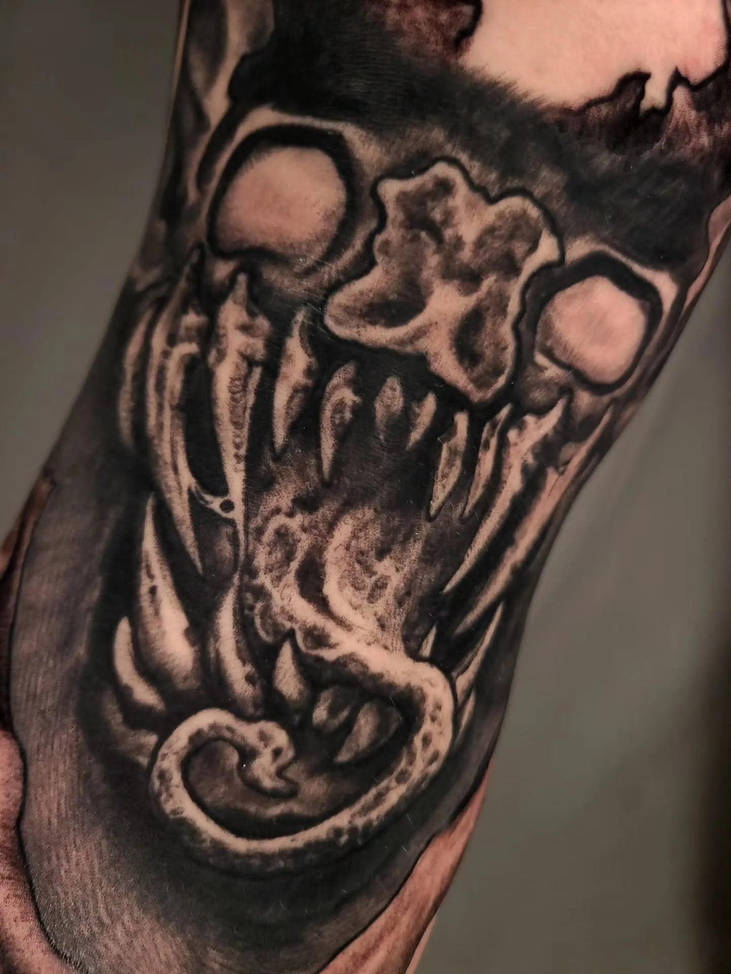 🦇

#jakeulmertattoos #ohiotattooers #somethingdarker #blackworktattoo #bespoketattoogallery