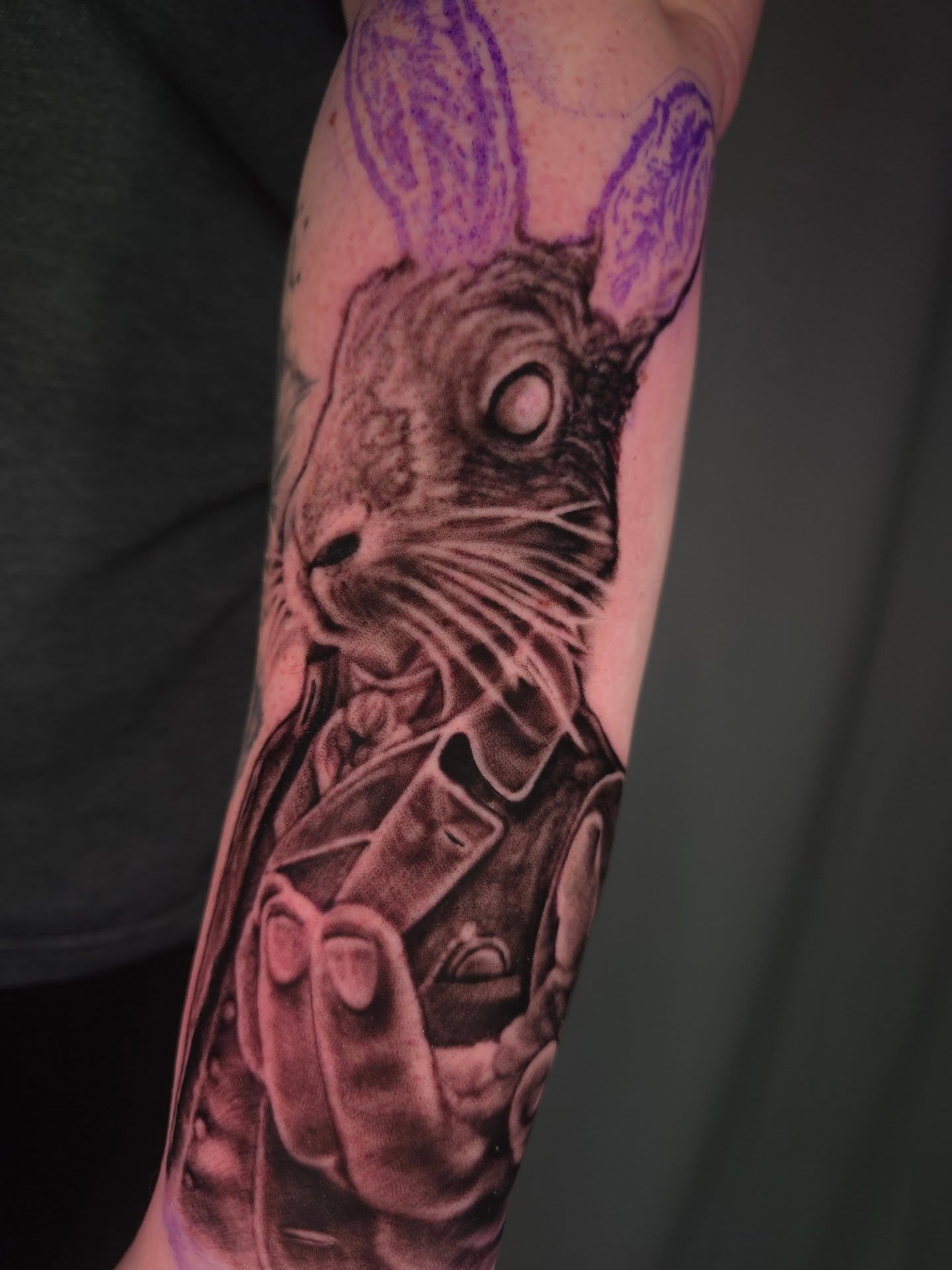 Follow the white rabbit... 🐇

#jakeulmertattoos #ohiotattooers #somethingdarker #blackworktattoo #bespoketattoogallery