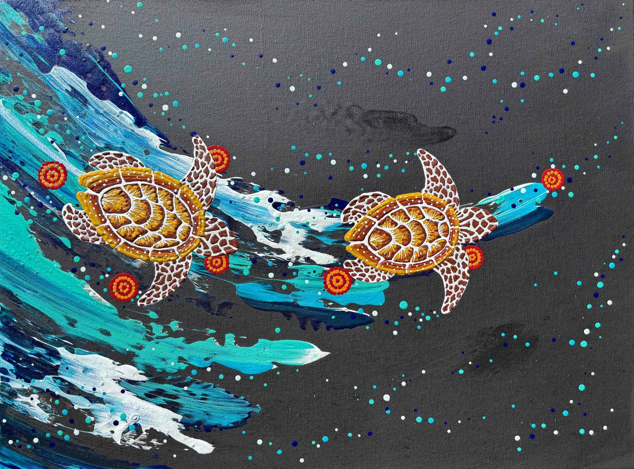 anthony walker aboriginal art milbi designs seven sister black 45x60 sep 26.jpg