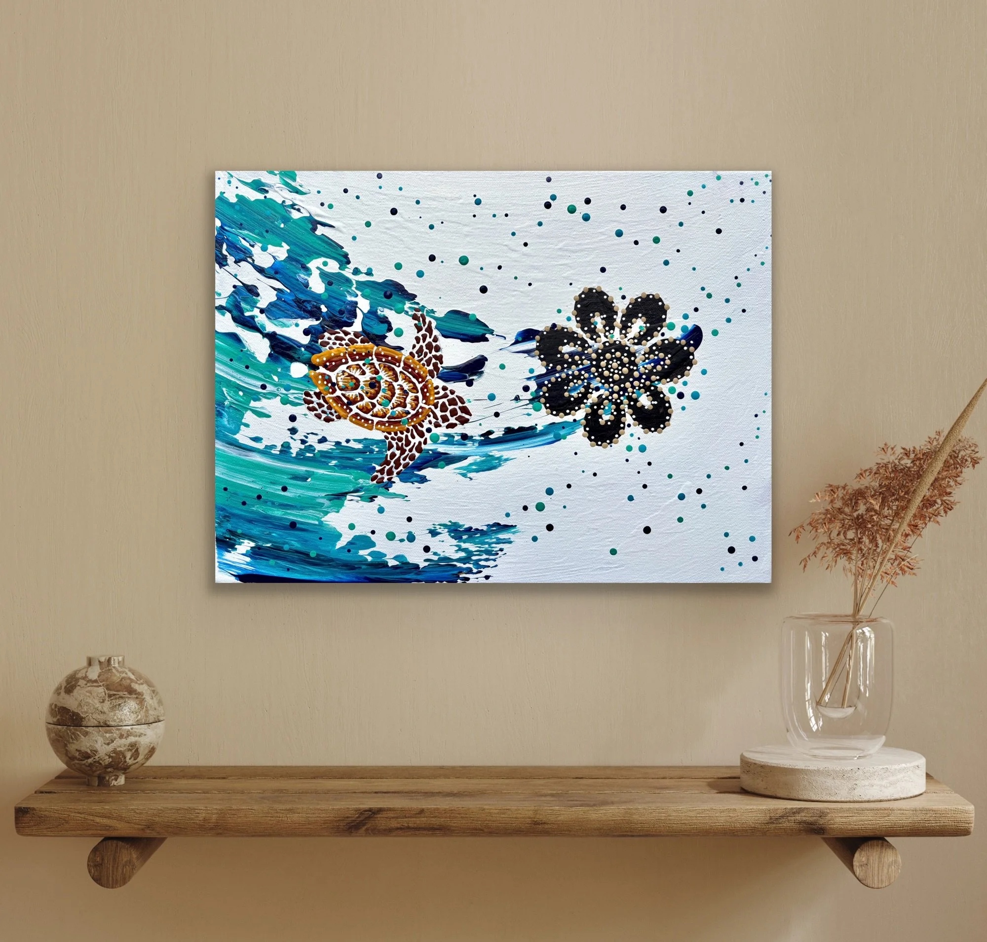 Turtle Increase Song Cycle - Aboriginal Art - Anthony Walker - Milbi Designs - 31x41 jan 2026 2 in situ.jpeg