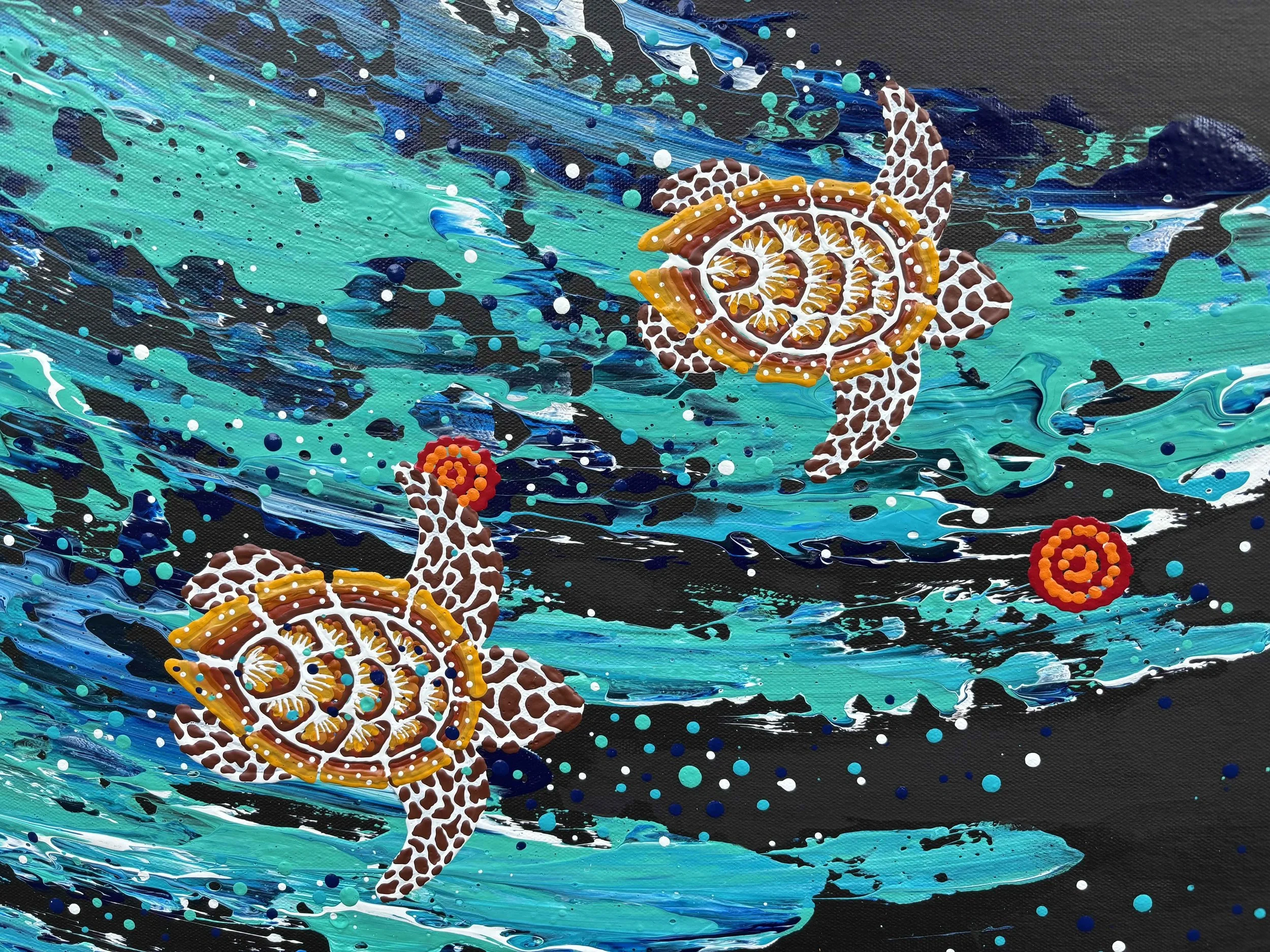 Milbi Designs Anthony Walker Aboriginal Art Seven Sister Song Cycle Jan 2026 122 x 92 detail 1.jpeg