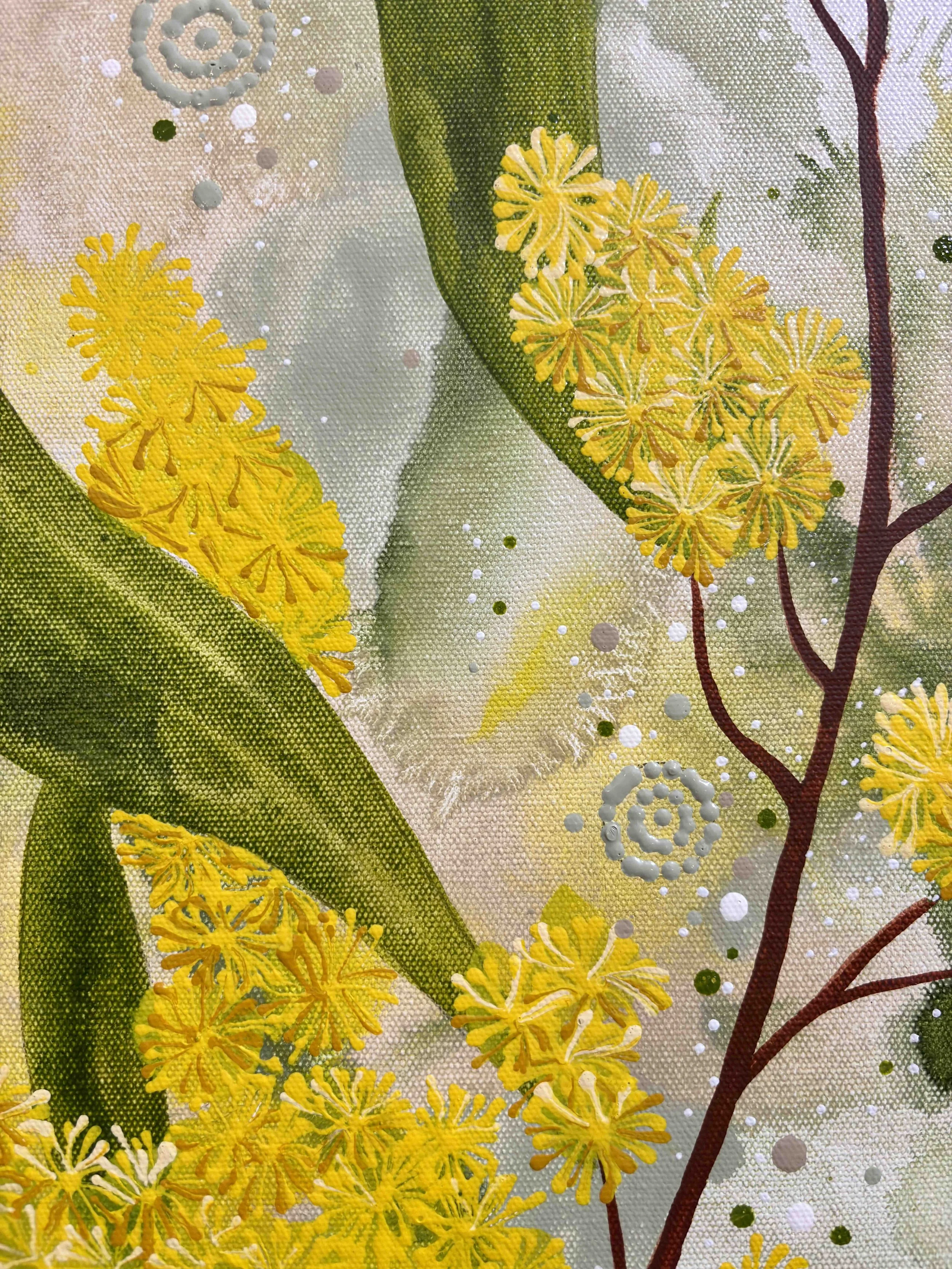 Anthony Walker Milbi Designs Aboriginal Art Golden Wattle 70x100 detail.jpeg