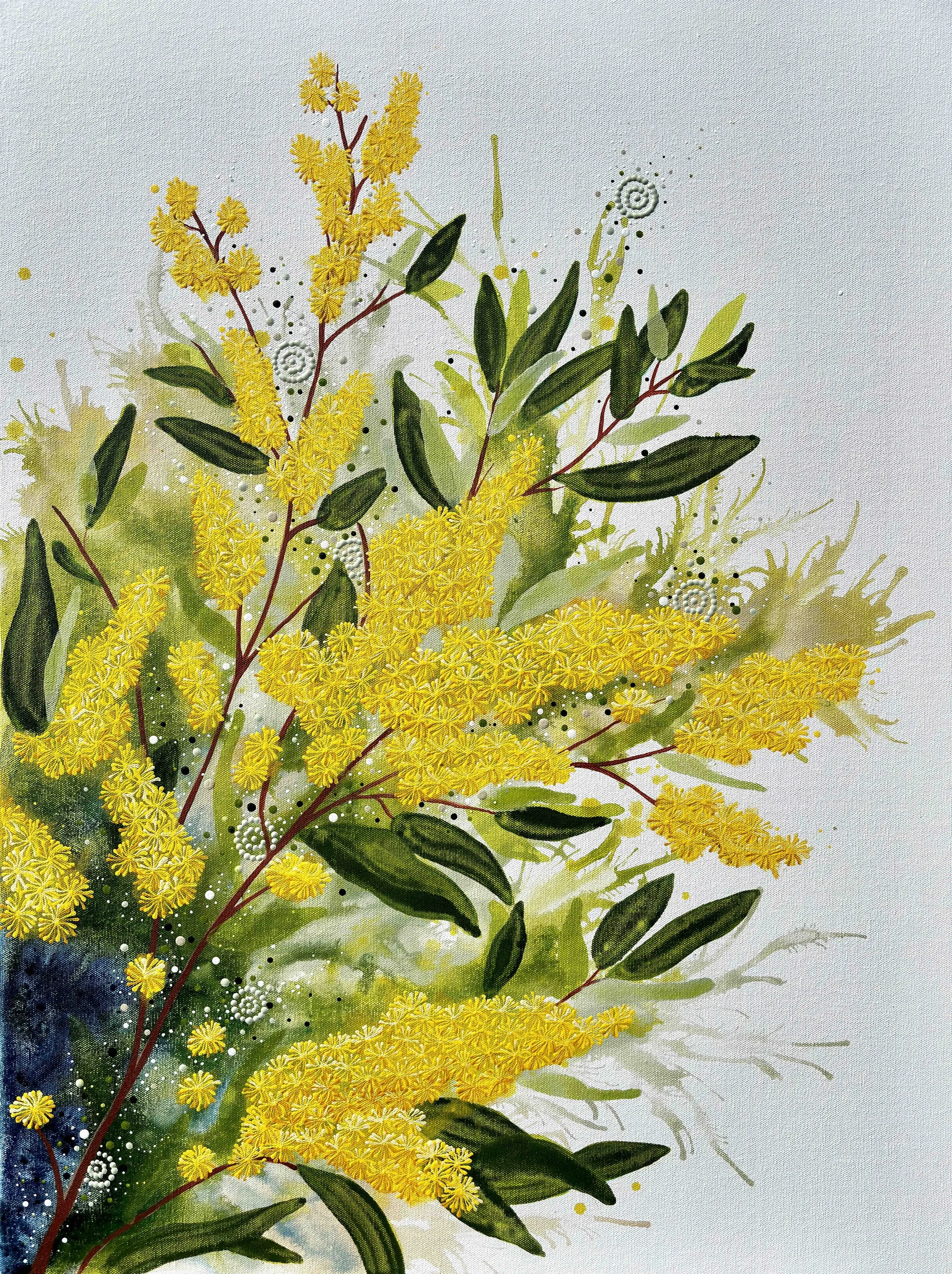 Anthony Walker Milbi Designs Aboriginal Art Golden Wattle 60x80 lo.jpeg